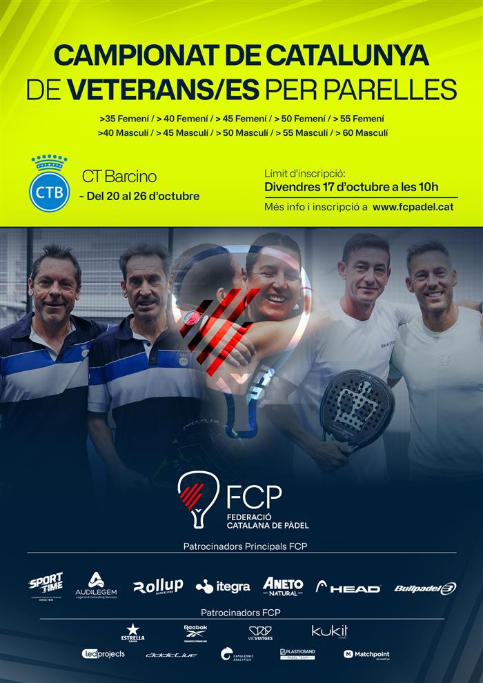 Campionat de Catalunya Veterans per parelles - Club Tennis Barcino
